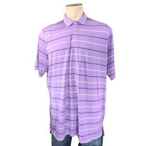 Ralph Lauren RLX Men's XL Light Purple Stripe Short Sleeve Golf Polo